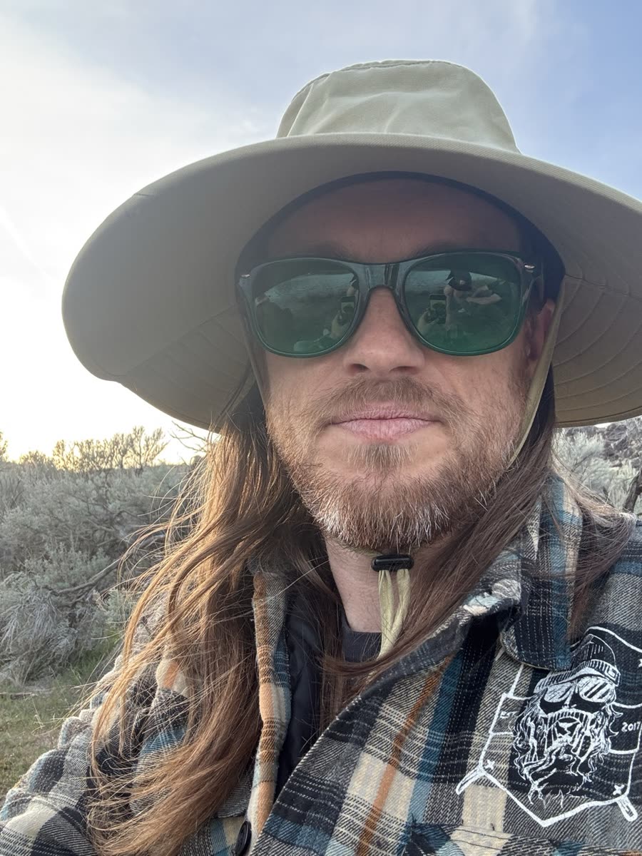 Jedidiah Hurt, founder of Cascade Emberline, in the sagebrush